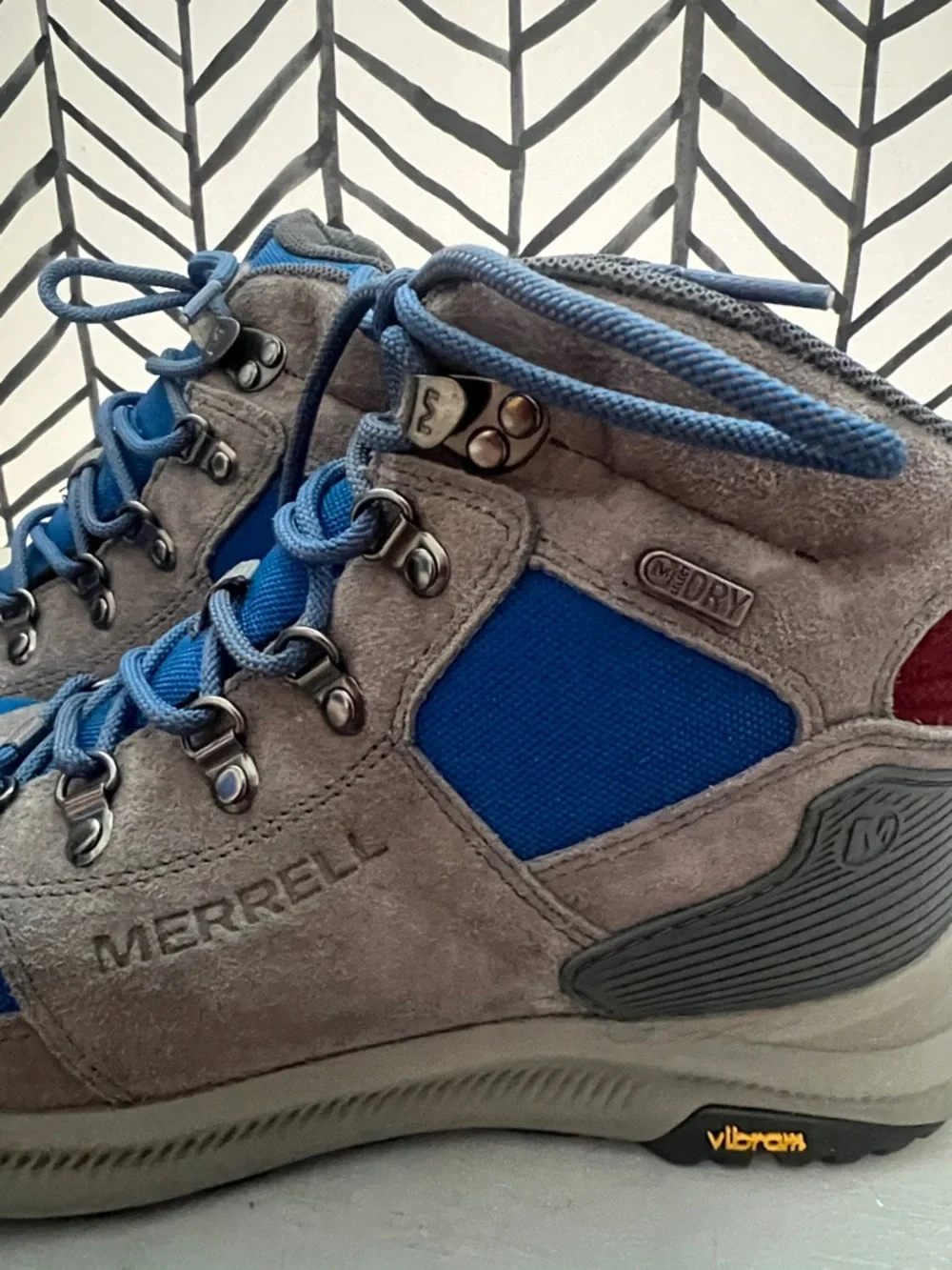 Merrell Blue and Gray Men's Hiking Boots